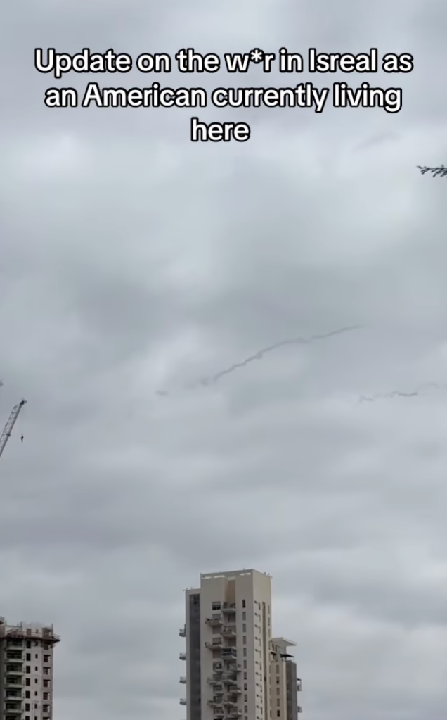 Missiles streak across the sky over Jerusalem on Feb. 28, 2026.